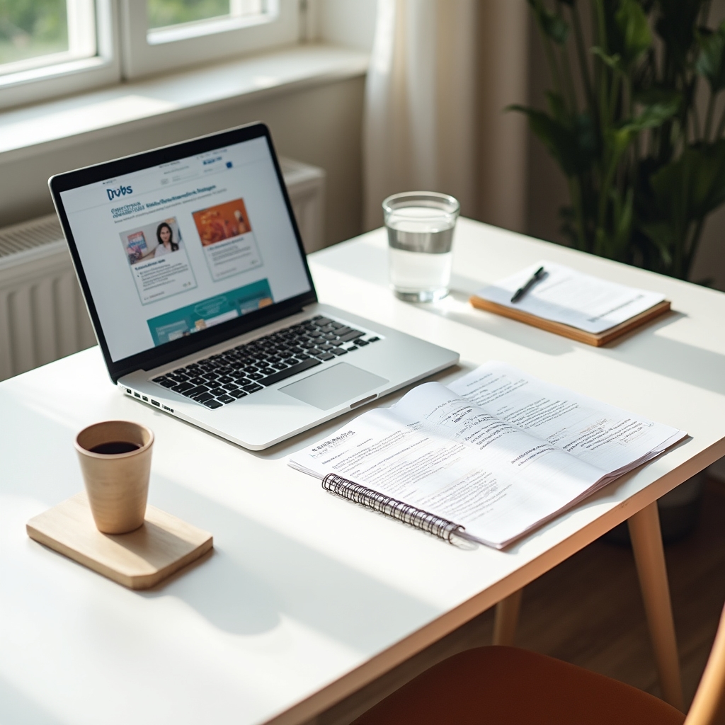 Consumer advocate reviewing gift card policy documents at organized desk with natural lighting